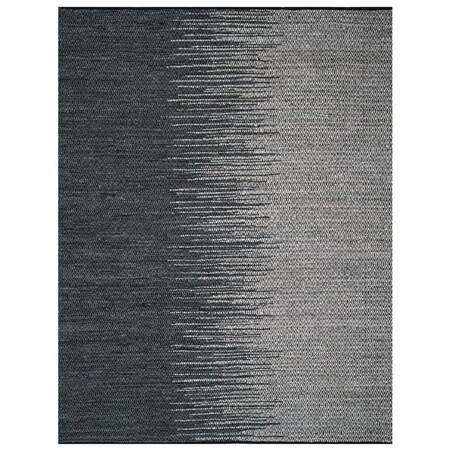 Flowers First 4 x 6 ft. Vintage Leather Hand Woven Area Rug, Light Grey & Charcoal - Small Rectangle FL1860228